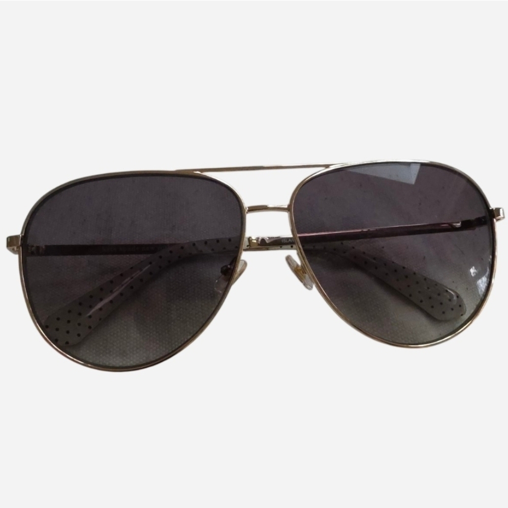 Kate Spade Isla 61mm Aviator Sunglasses, champagne gold frame, smoke lenses - Picture 4 of 10